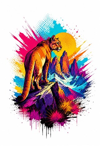 Pop Art Splash Patagonia Chile Puma artwork