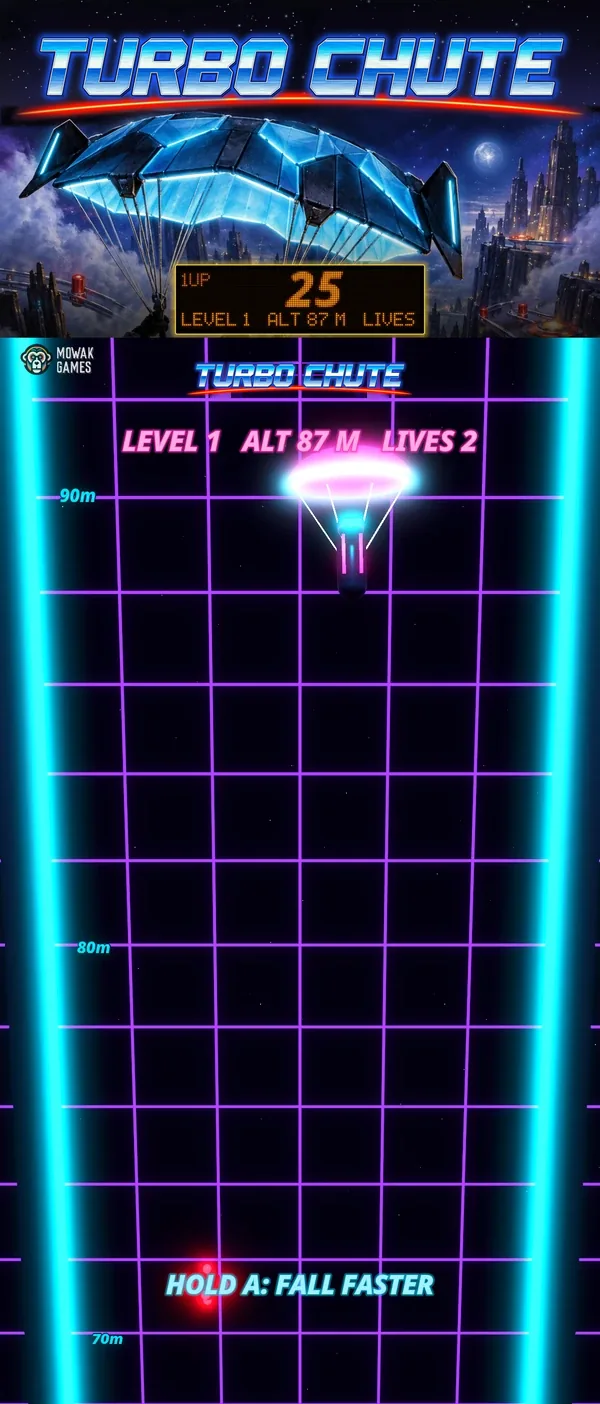 Turbo Chute game on a vertical pinball playfield
